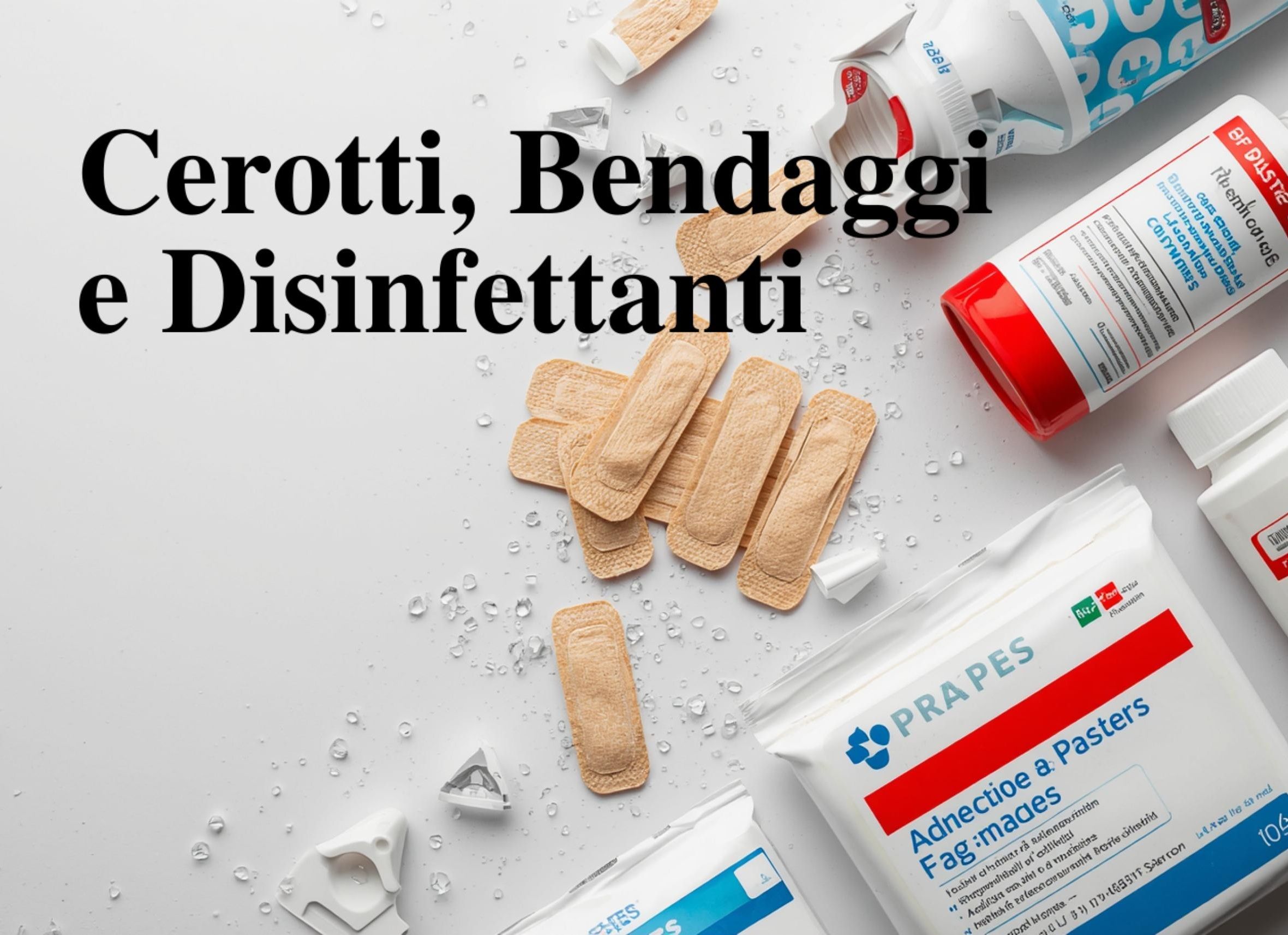 Cerotti, bendaggi e disinfettanti