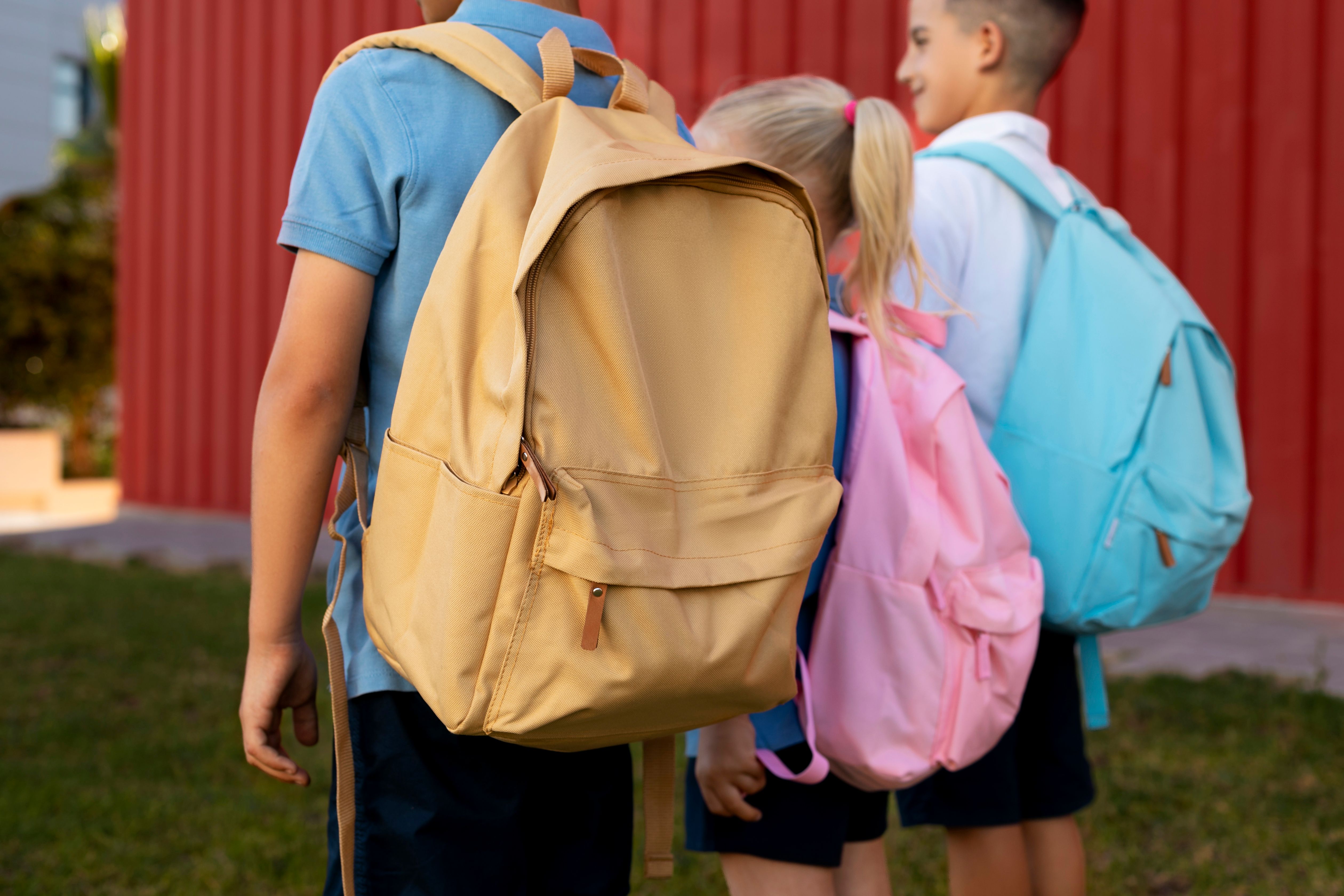 kids getting back school together